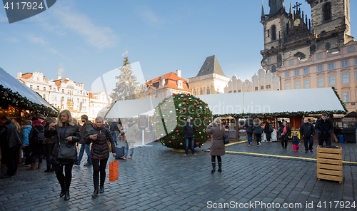 Image of Christmas market at Old Town Square in Prague