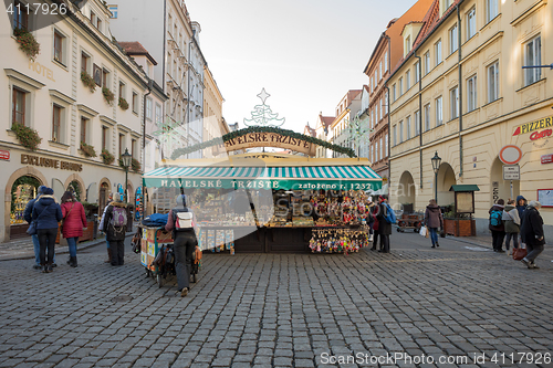 Image of Souvenir shop at famous Havels Market in first week of Advent in Christmas