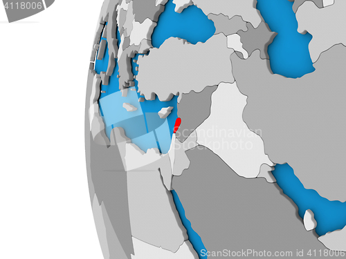 Image of Lebanon on globe