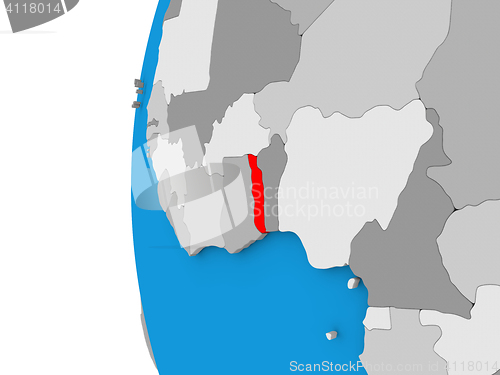 Image of Togo on globe