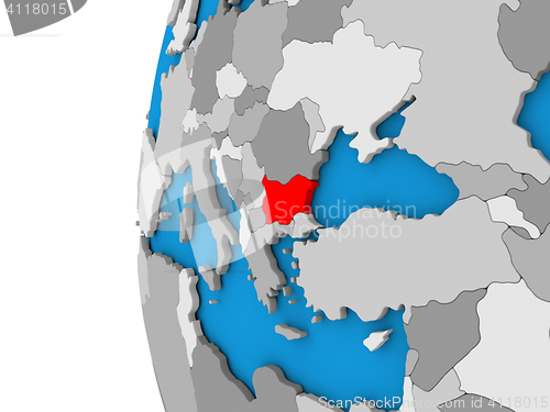 Image of Bulgaria on globe