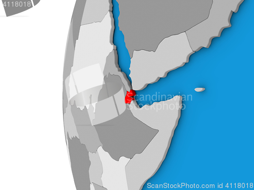 Image of Djibouti on globe