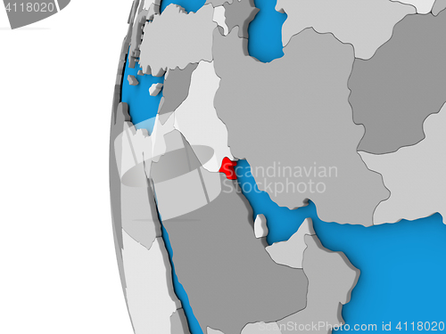 Image of Kuwait on globe