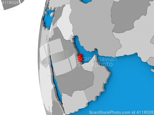 Image of Qatar on globe