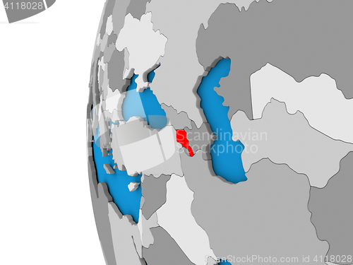 Image of Armenia on globe