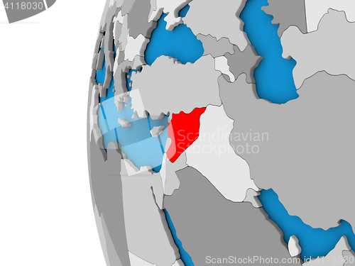 Image of Syria on globe