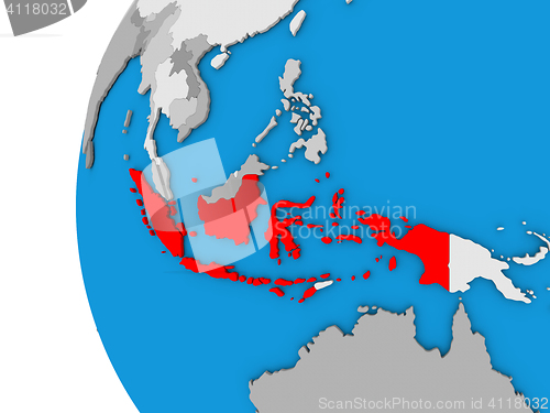 Image of Indonesia on globe