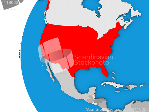 Image of USA on globe