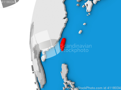 Image of Taiwan on globe