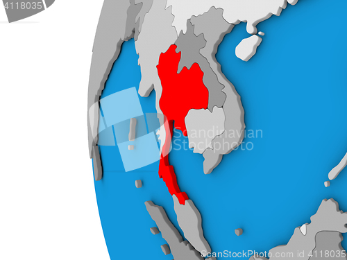 Image of Thailand on globe