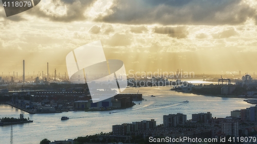 Image of Industrial zone at sunset