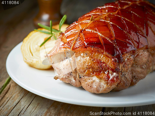 Image of closeup of roasted pork