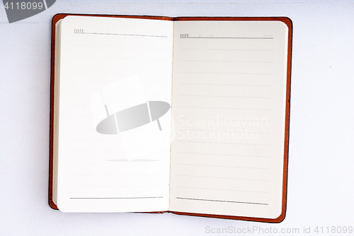 Image of open notepad isolated