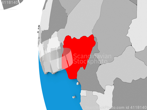 Image of Nigeria on globe