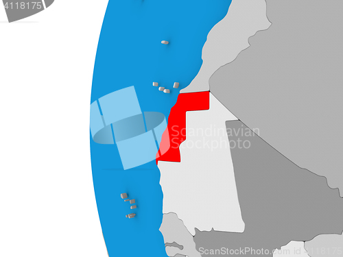 Image of Western Sahara on globe