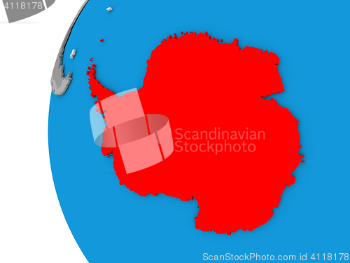 Image of Antarctica on globe