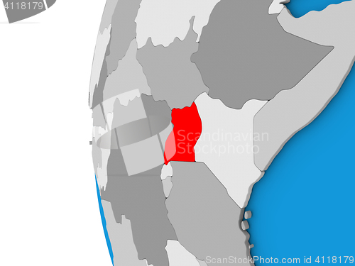 Image of Uganda on globe