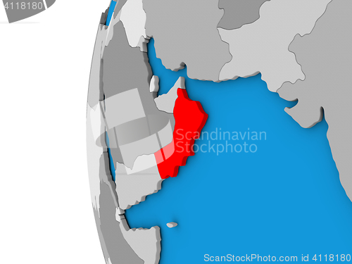 Image of Oman on globe