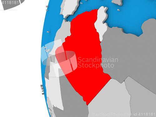 Image of Algeria on globe