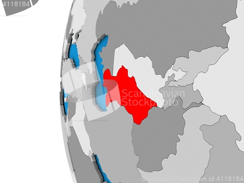 Image of Turkmenistan on globe