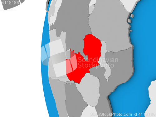 Image of Zambia on globe