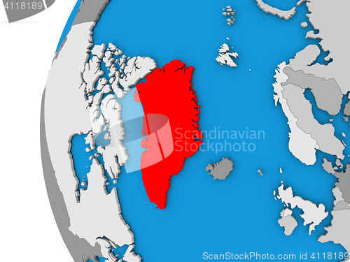 Image of Greenland on globe