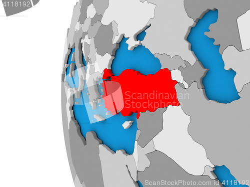 Image of Turkey on globe