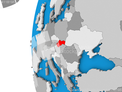 Image of Slovakia on globe