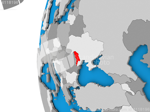 Image of Moldova on globe