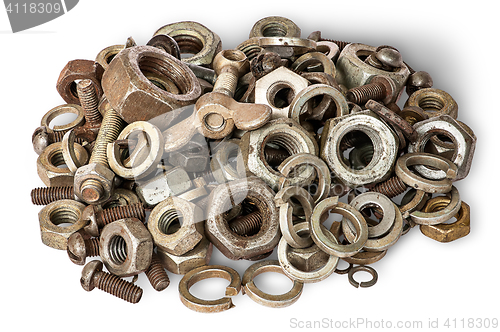 Image of Pile of old fasteners top view