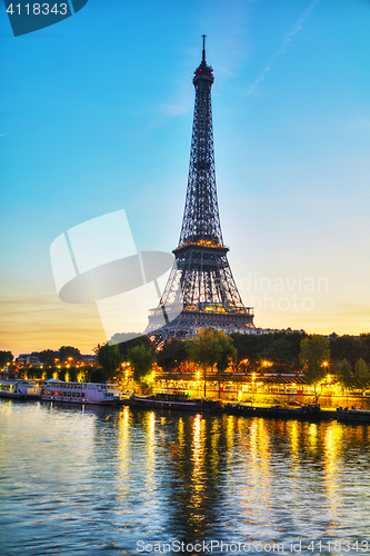 Image of Cityscape with the Eiffel tower in Paris, France