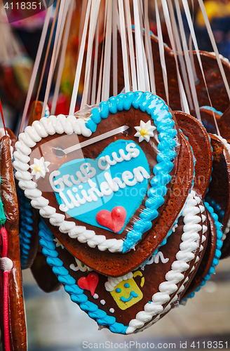 Image of Heart shaped gingerbread for Christmas