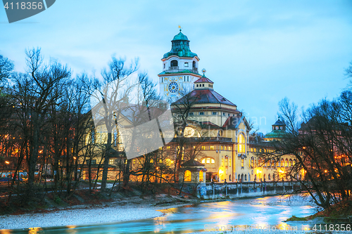 Image of The Volksbad with the Clocktower in Munich, Germany