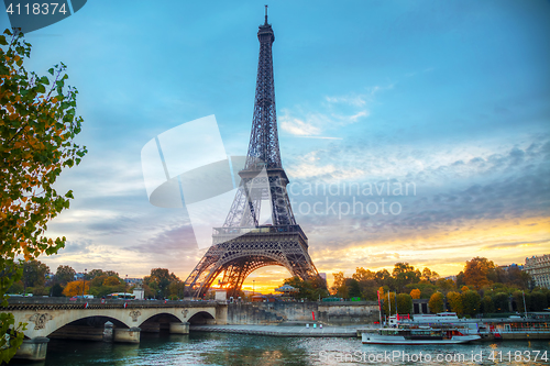 Image of Cityscape with the Eiffel tower in Paris, France