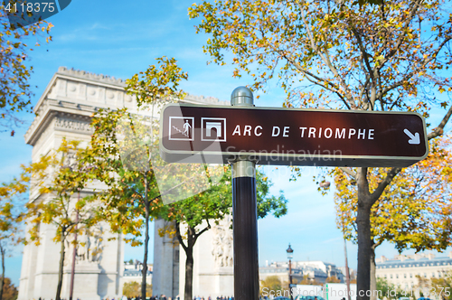 Image of The Arc de Triomphe de l\'Etoile sign