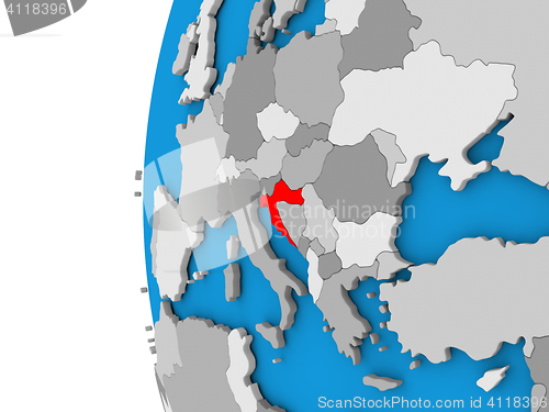 Image of Croatia on globe