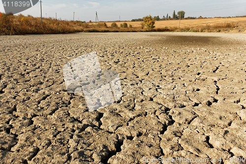 Image of Arid and dried soil of pond bottom