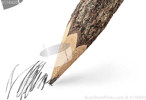 Image of Writing unusual pencil in the form of logs