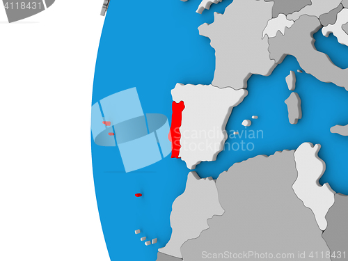 Image of Portugal on globe
