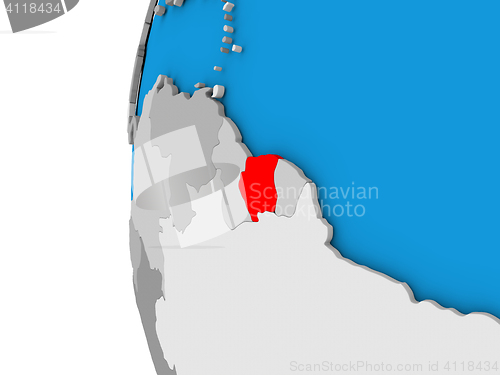 Image of Suriname on globe