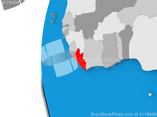 Image of Liberia on globe