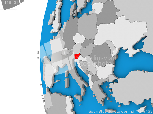 Image of Slovenia on globe