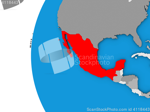 Image of Mexico on globe