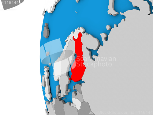 Image of Finland on globe