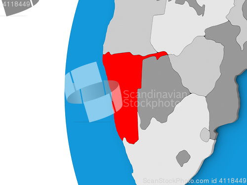 Image of Namibia on globe