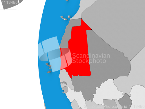 Image of Mauritania on globe