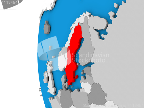 Image of Sweden on globe