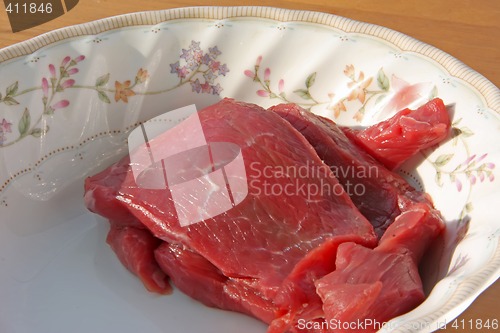 Image of Raw beef slices