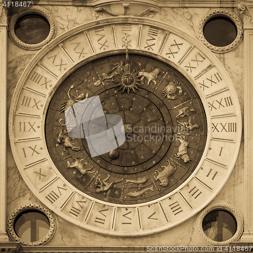 Image of Venice, Italy - St Mark\'s Clocktower detail