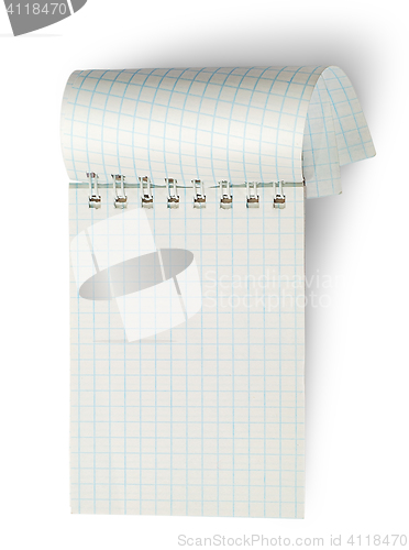 Image of Vertical notebook with curled pages